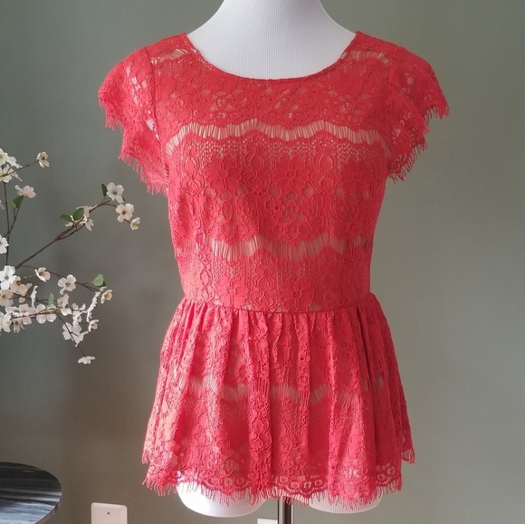 Anthropologie Katrina Lace peplum top - Picture 2 of 8